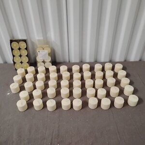 Cream Votive Wax Candle Lot 48 + 14 Tea Lights No Scent
